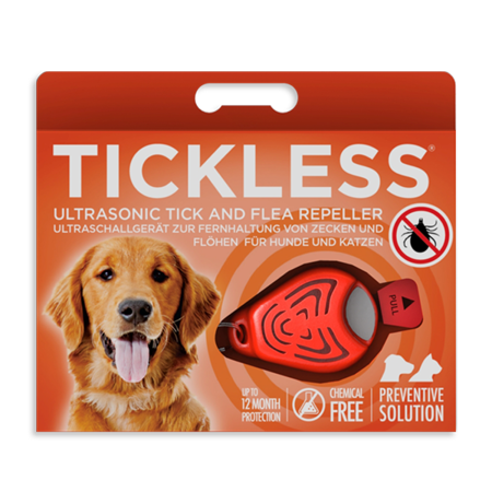 TICKLESS Pet - ultradźwiękowy odstraszacz na kleszcze - pomarańczowy